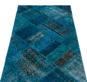Iskece Turquoise Vintage Wool Handmade Area Rug 2'8" x 4'11"