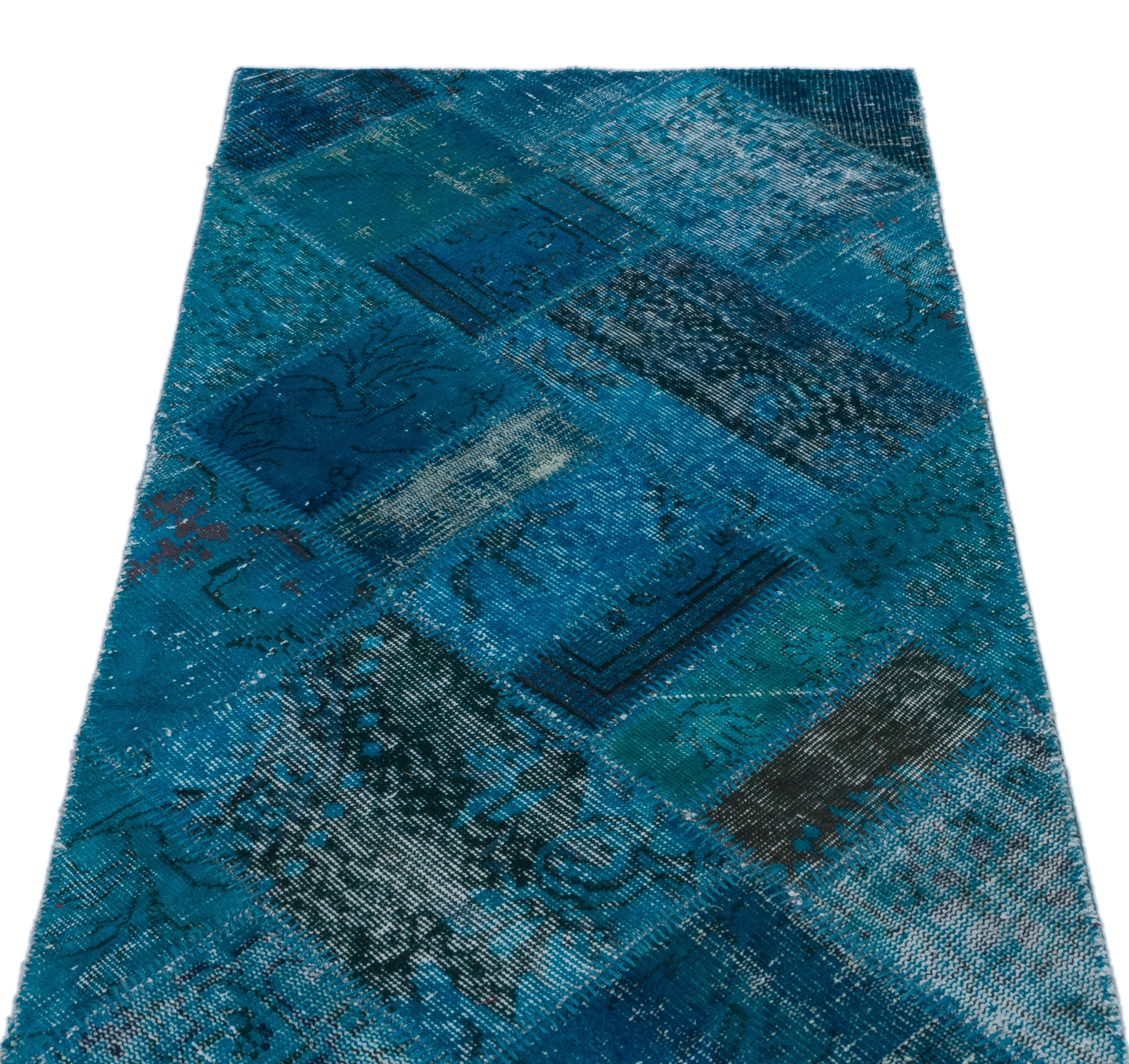 Iskece Turquoise Vintage Wool Handmade Area Rug 2'8" x 4'11"
