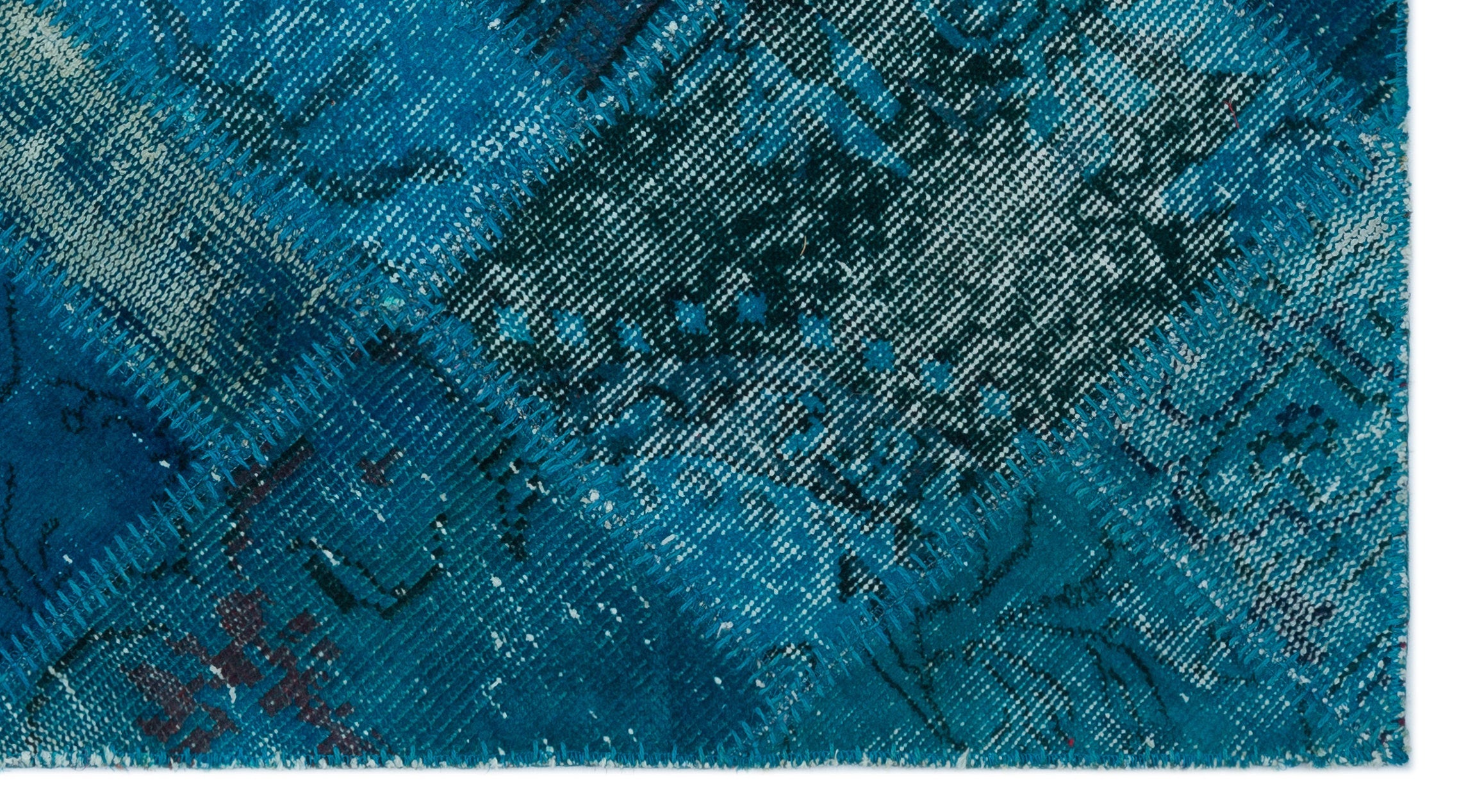 Iskece Turquoise Vintage Wool Handmade Area Rug 2'8" x 4'11"