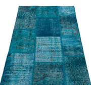 Iskece Turquoise Vintage Wool Handmade Area Rug 2'9" x 4'10"