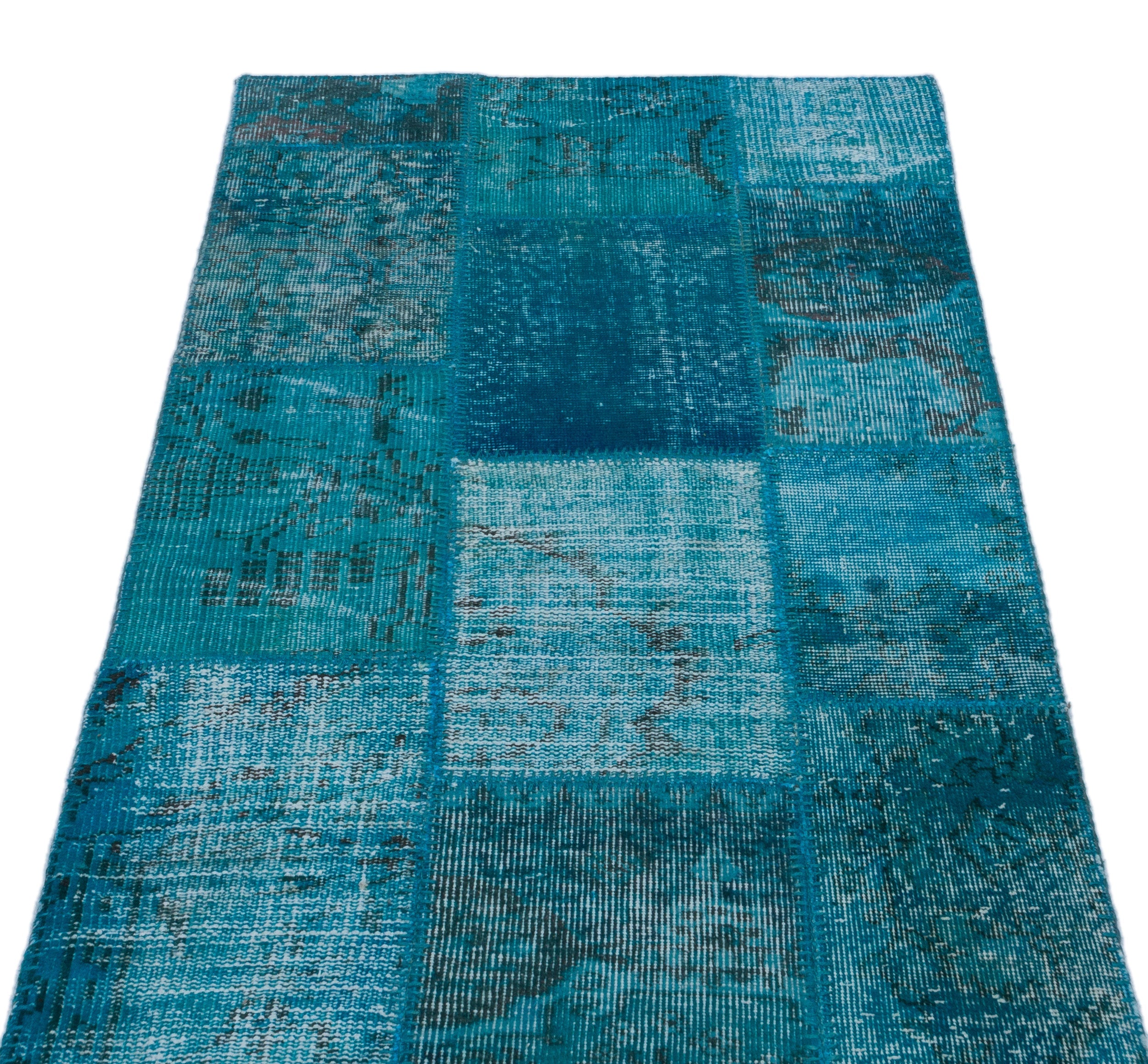 Iskece Turquoise Vintage Wool Handmade Area Rug 2'9" x 4'10"