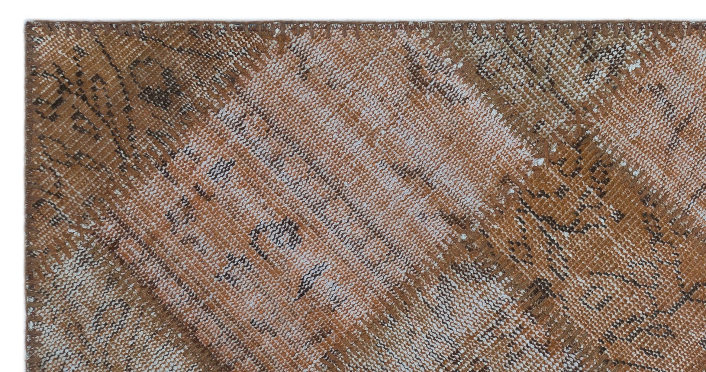 Iskece Brown Vintage Wool Handmade Area Rug 2'7" x 5'0"