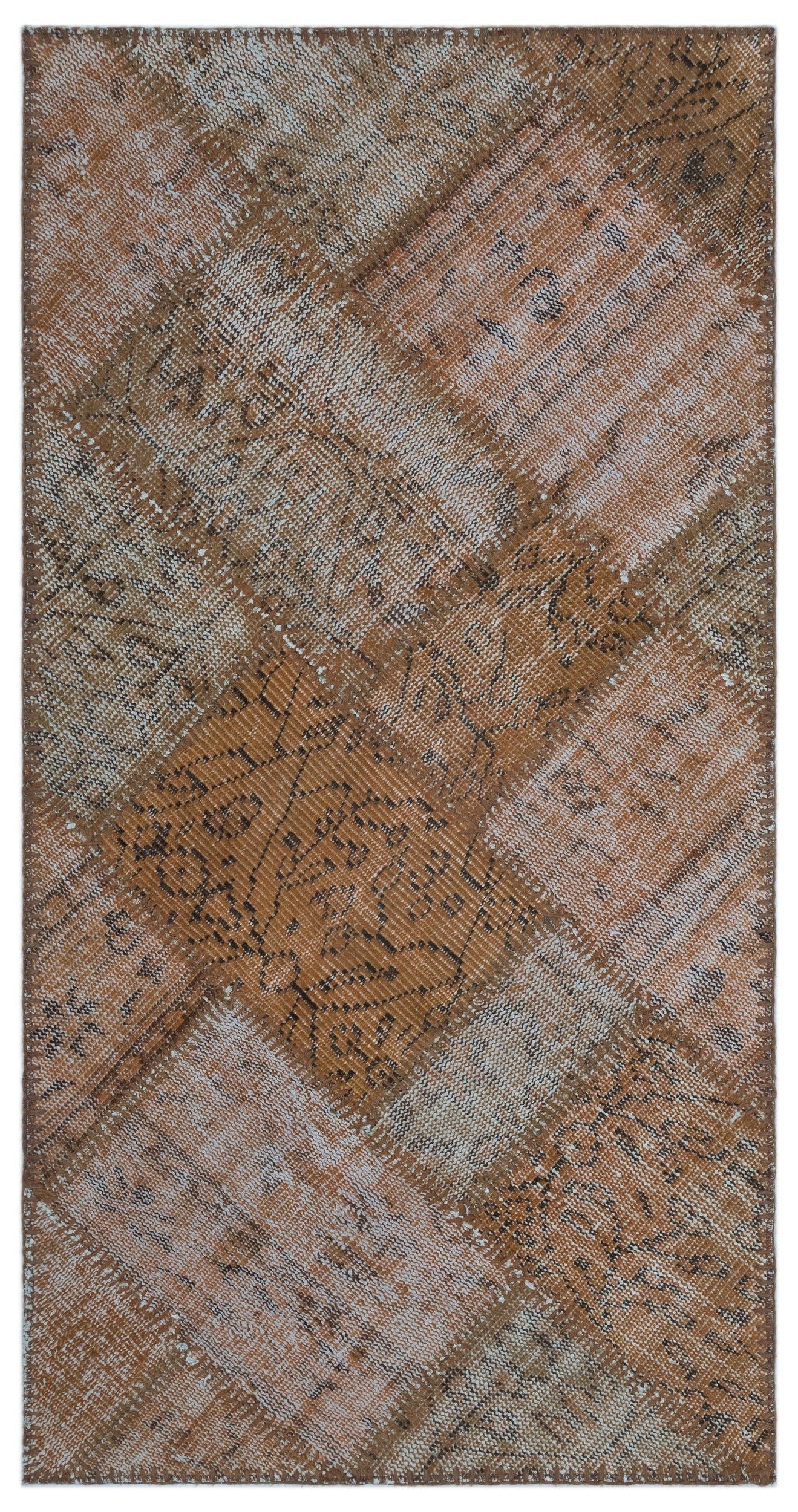 Iskece Brown Vintage Wool Handmade Area Rug 2'7" x 5'0"