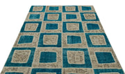 Iskece Turquoise Vintage Wool Handmade Area Rug 5'3" x 7'11"