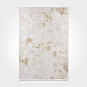 Digital Print Area Rug - Washable Non Slip Green Cream Striped Chenille Carpet