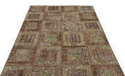 Iskece Brown Vintage Wool Handmade Area Rug 5'3" x 7'11"