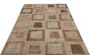 Iskece Beige Vintage Wool Handmade Area Rug 5'3" x 7'11"