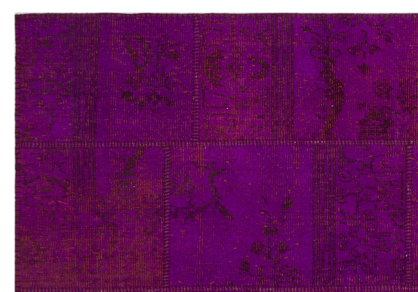 Iskece Purple Vintage Wool Handmade Area Rug 5'3" x 7'8"