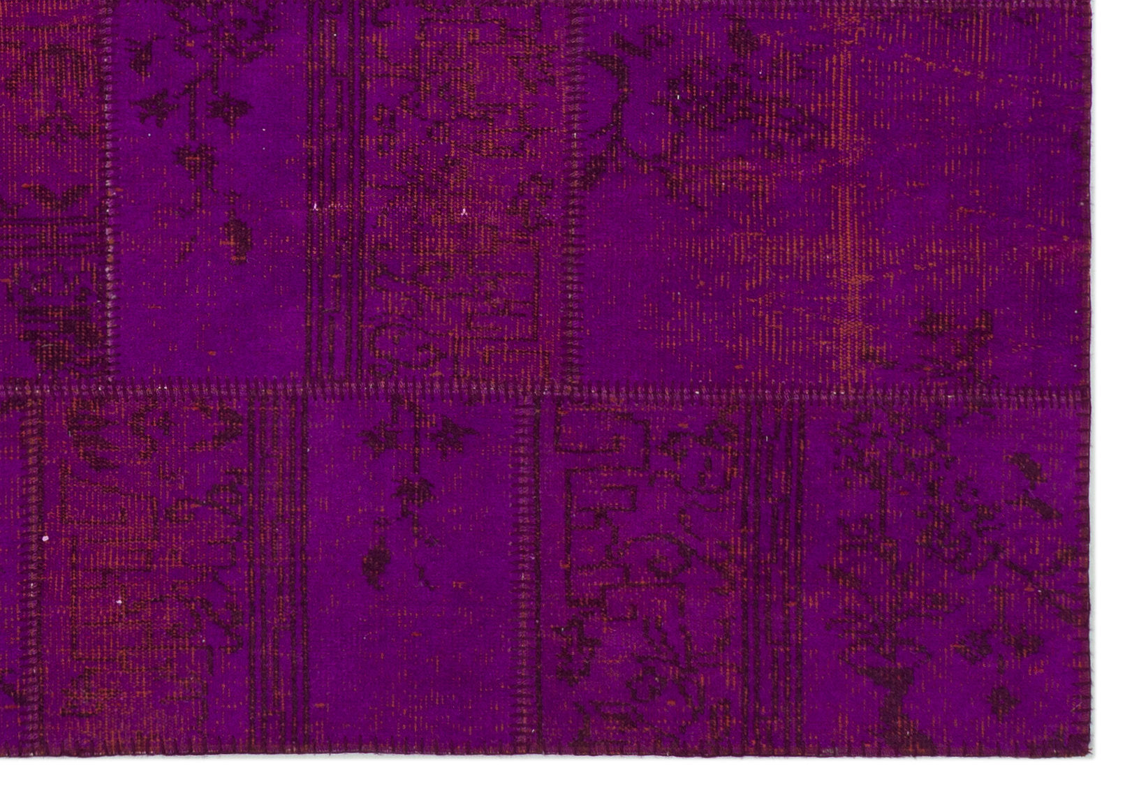 Iskece Purple Vintage Wool Handmade Area Rug 5'3" x 7'8"