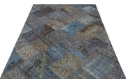 Iskece Blue Vintage Wool Handmade Area Rug 5'3" x 7'8"