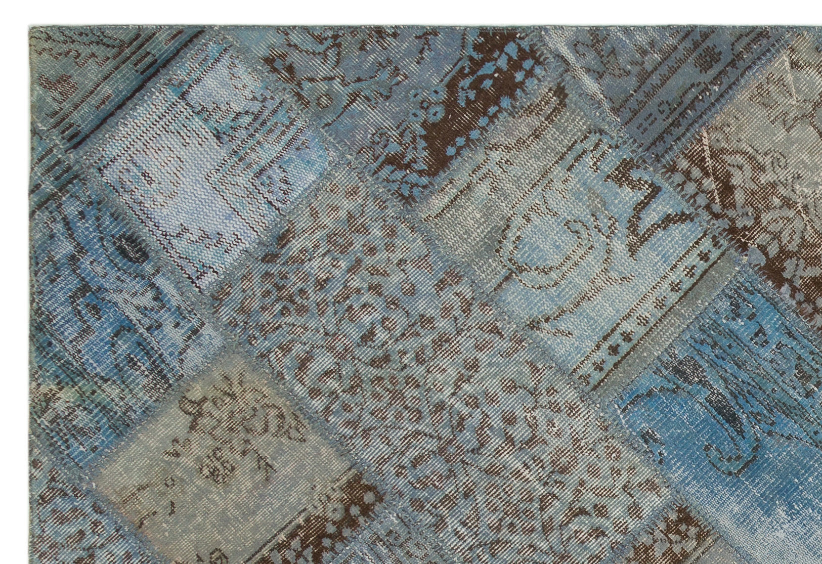 Iskece Blue Vintage Wool Handmade Area Rug 5'3" x 7'8"