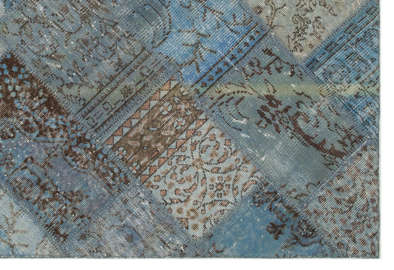 Iskece Blue Vintage Wool Handmade Area Rug 5'3" x 7'8"