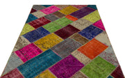 Iskece 21605 Beige Patchwork Wool Handmade Area Rug 5'3" x 7'8"
