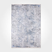 Modern Chenille Area Rug – Washable Non Slip Grey Blue Rug With Soft Texture