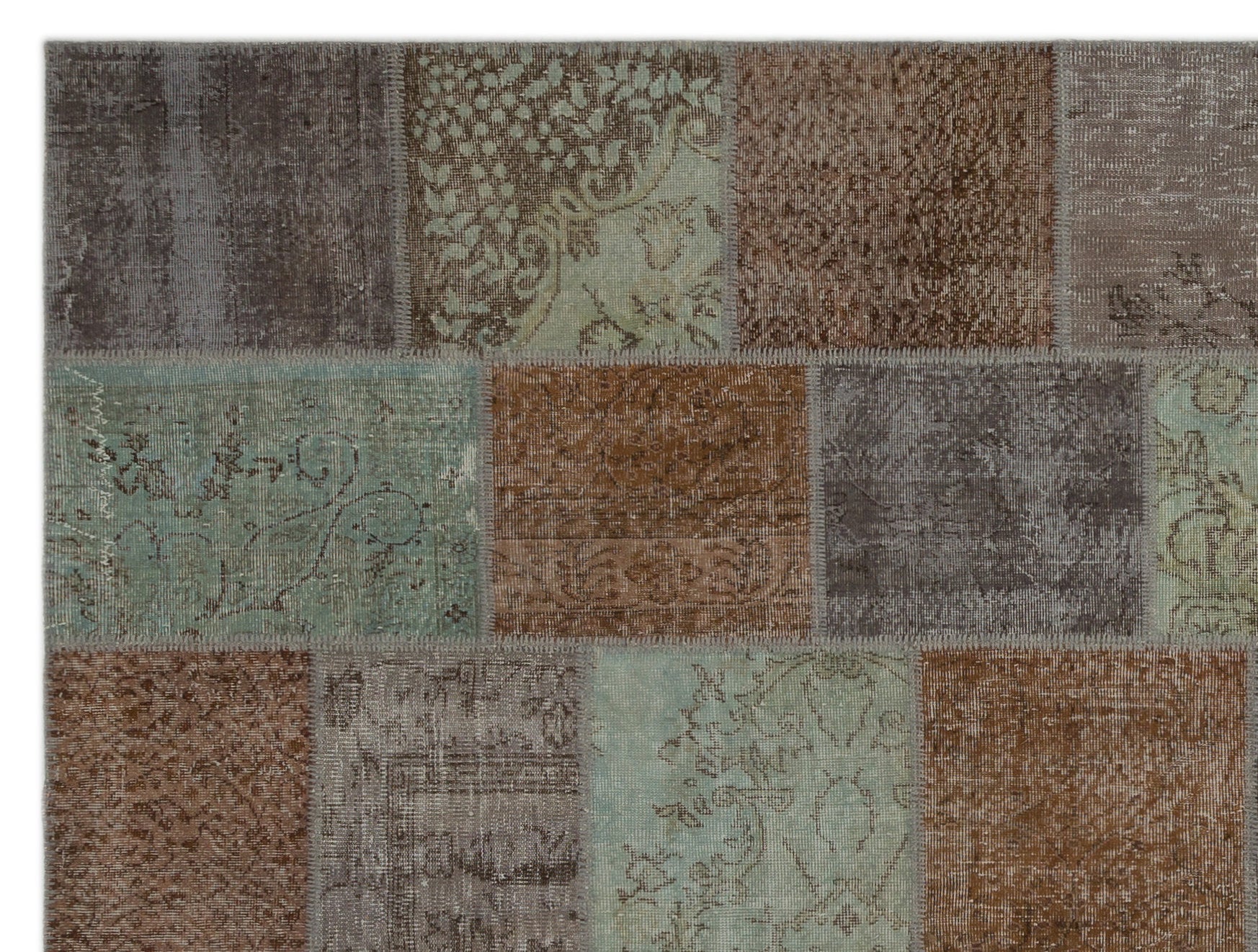 Iskece Grey Vintage Wool Handmade Area Rug 9'0" x 12'0"