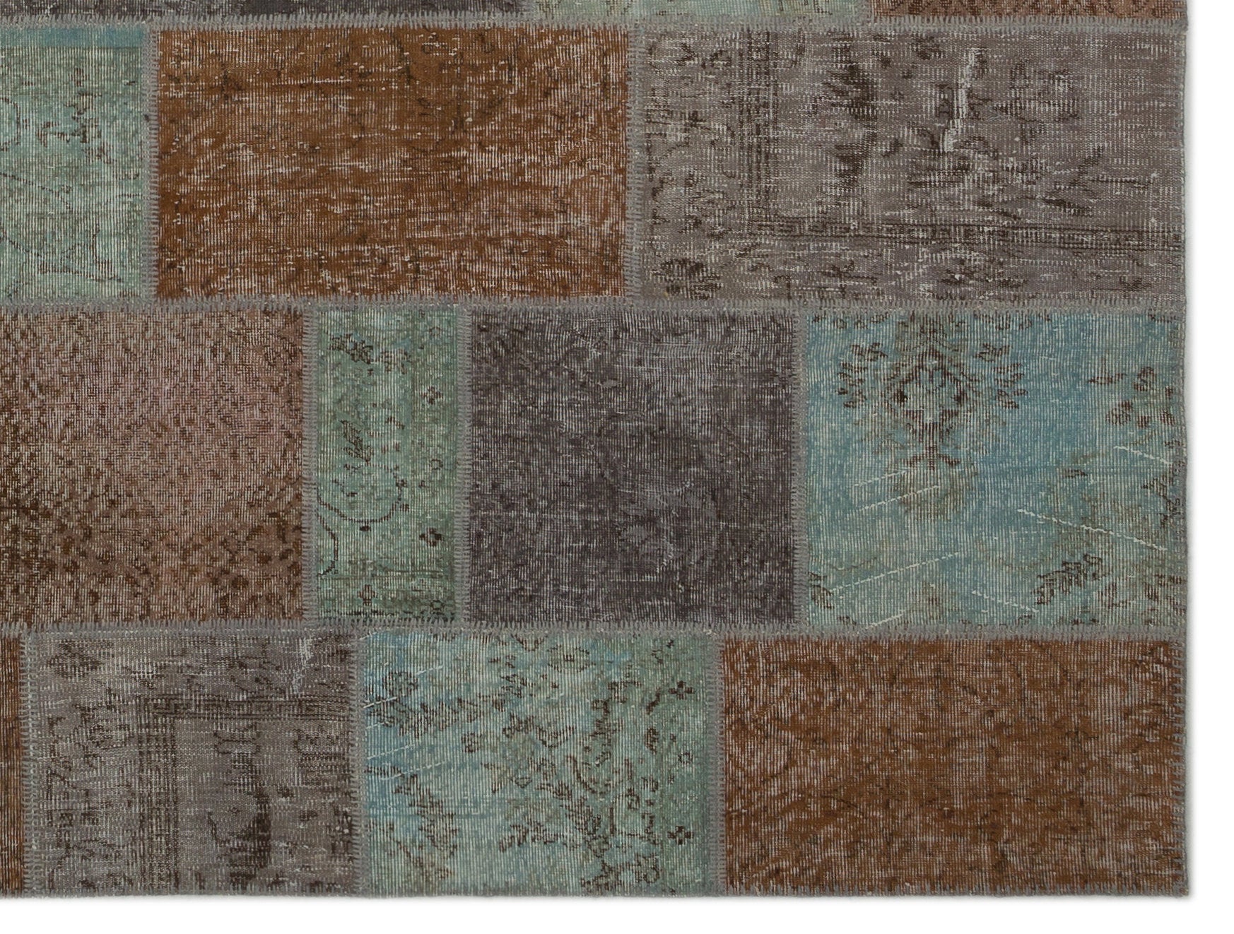 Iskece Grey Vintage Wool Handmade Area Rug 9'0" x 12'0"