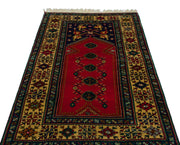 Atina Red Vintage Wool Handmade Area Rug 4'0" x 6'11"