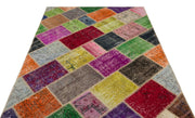 Iskece 22046 Beige Patchwork Wool Handmade Area Rug 5'3" x 7'7"