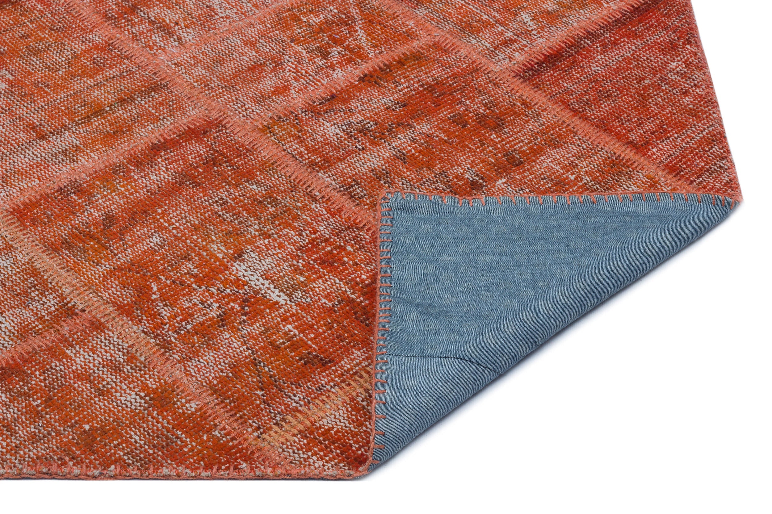 Iskece 22177 Orange Vintage Wool Handmade Area Rug 3'11" x 5'11"
