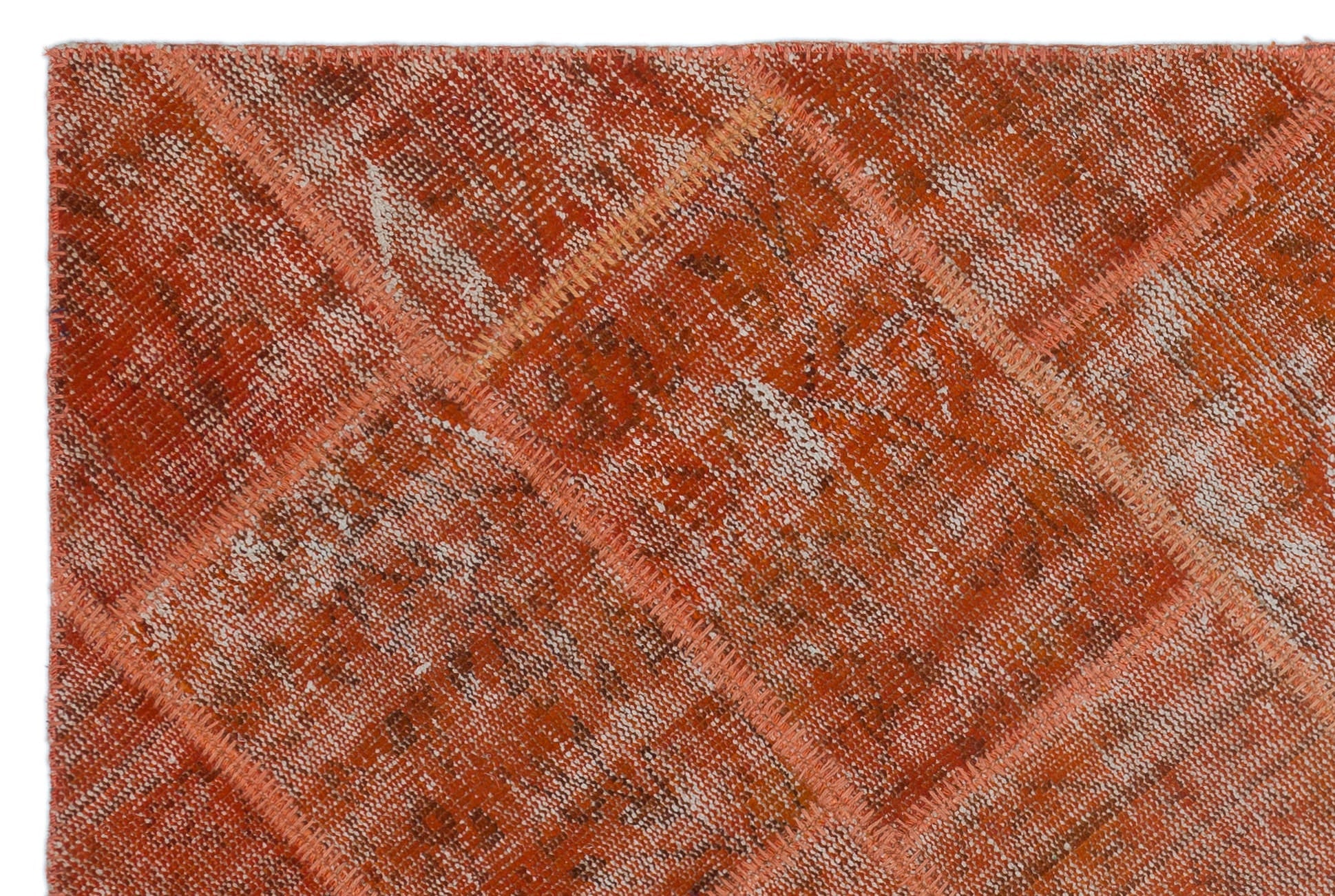 Iskece 22177 Orange Vintage Wool Handmade Area Rug 3'11" x 5'11"