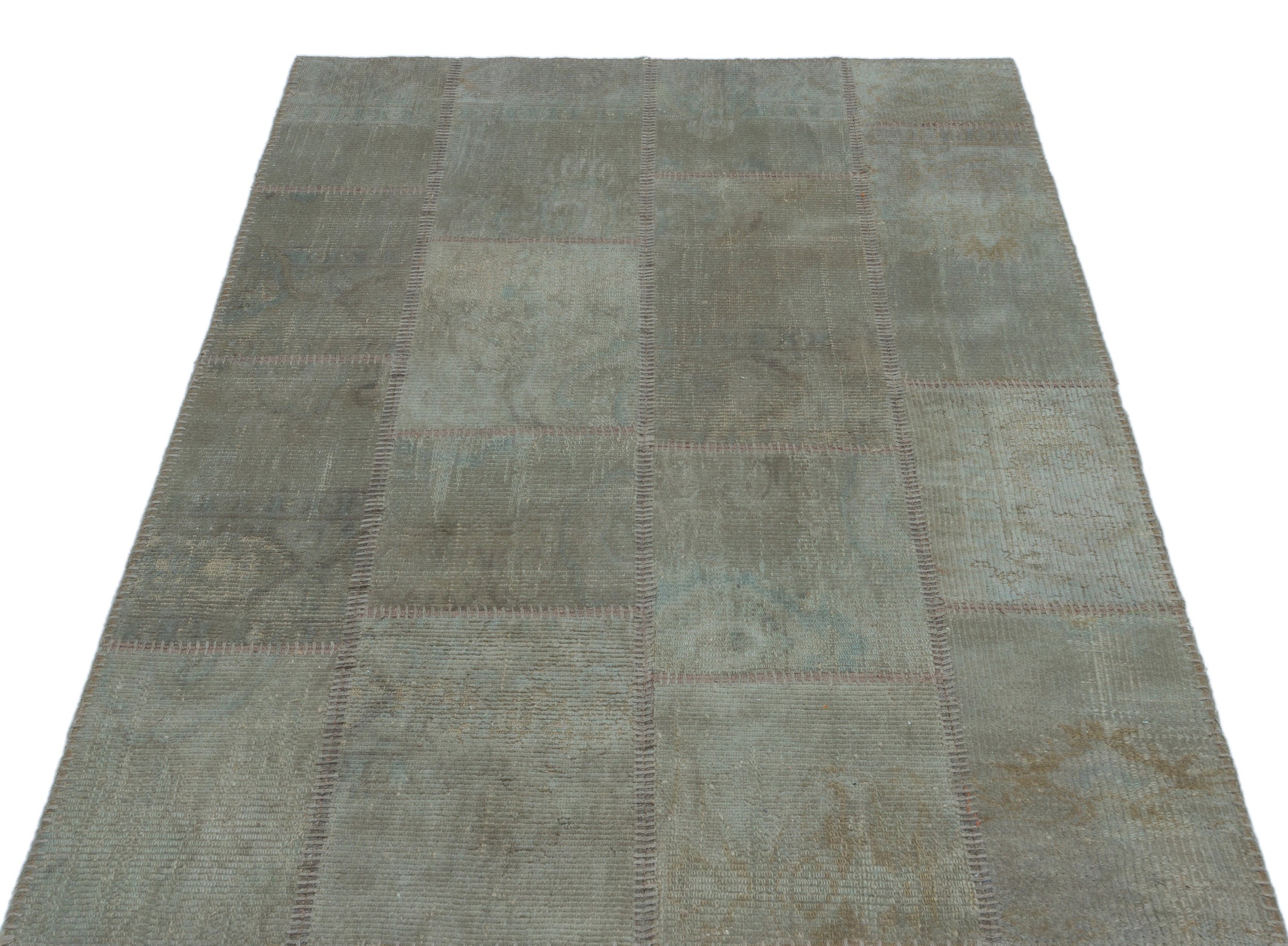 Iskece Grey Vintage Wool Handmade Area Rug 3'11" x 5'11"