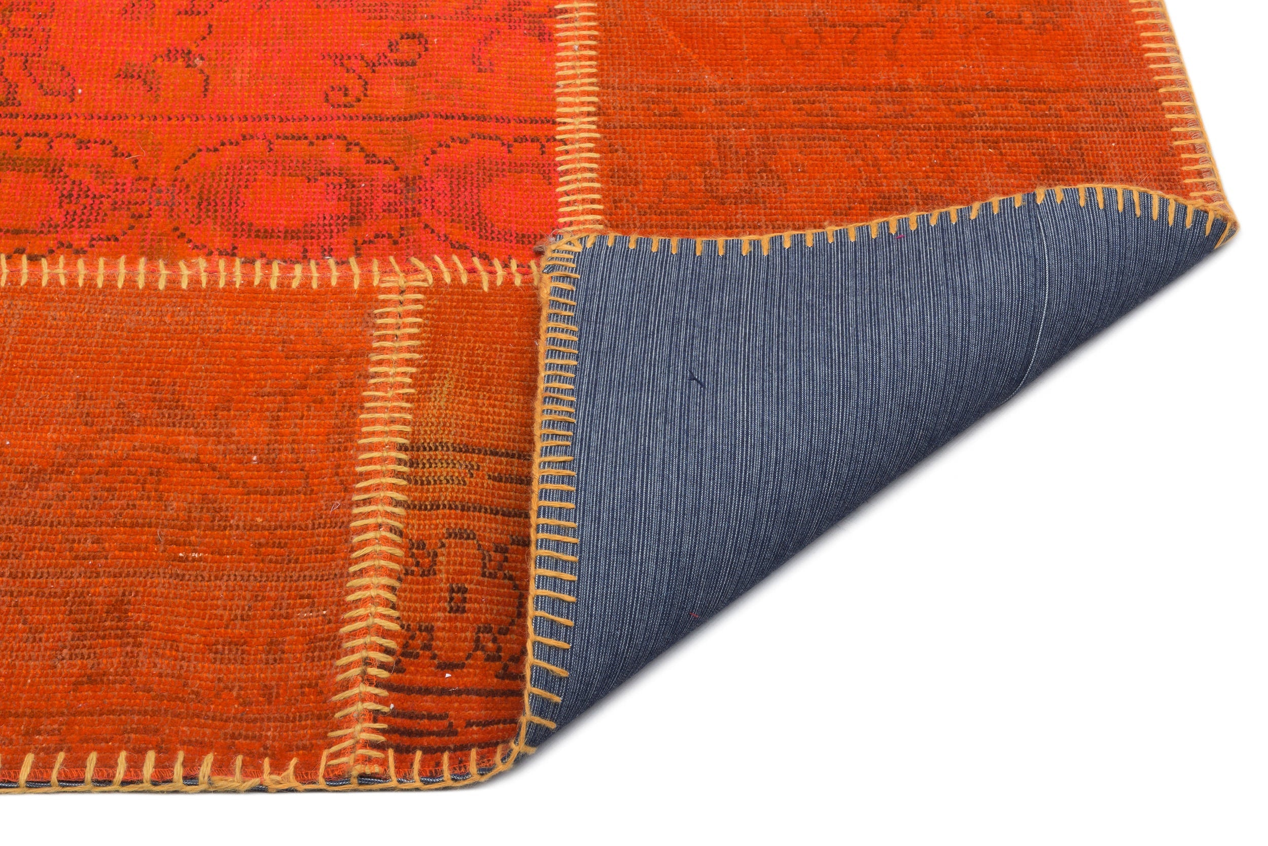 Iskece 22276 Orange Vintage Wool Handmade Area Rug 5'3" x 7'7"