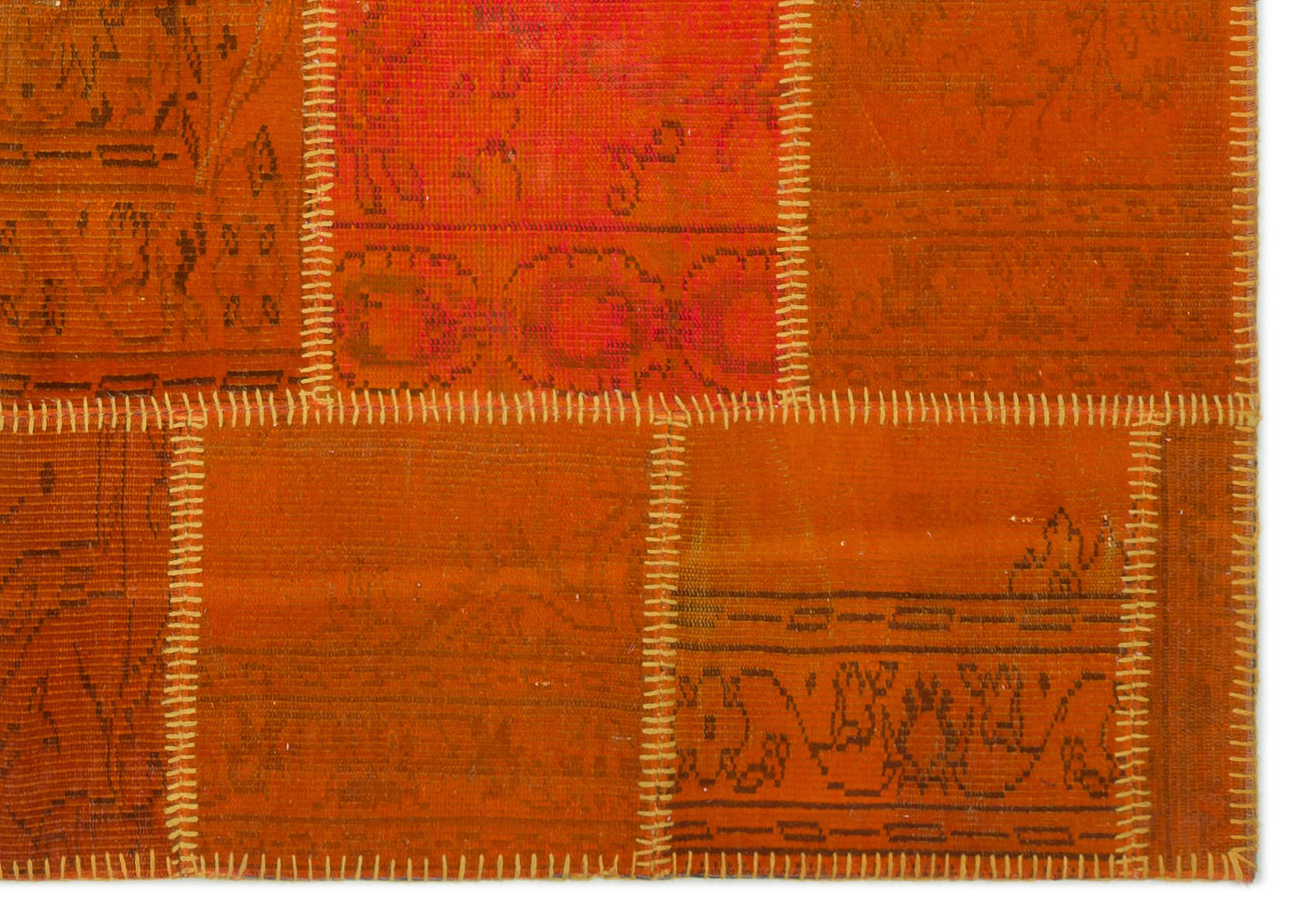 Iskece 22276 Orange Vintage Wool Handmade Area Rug 5'3" x 7'7"