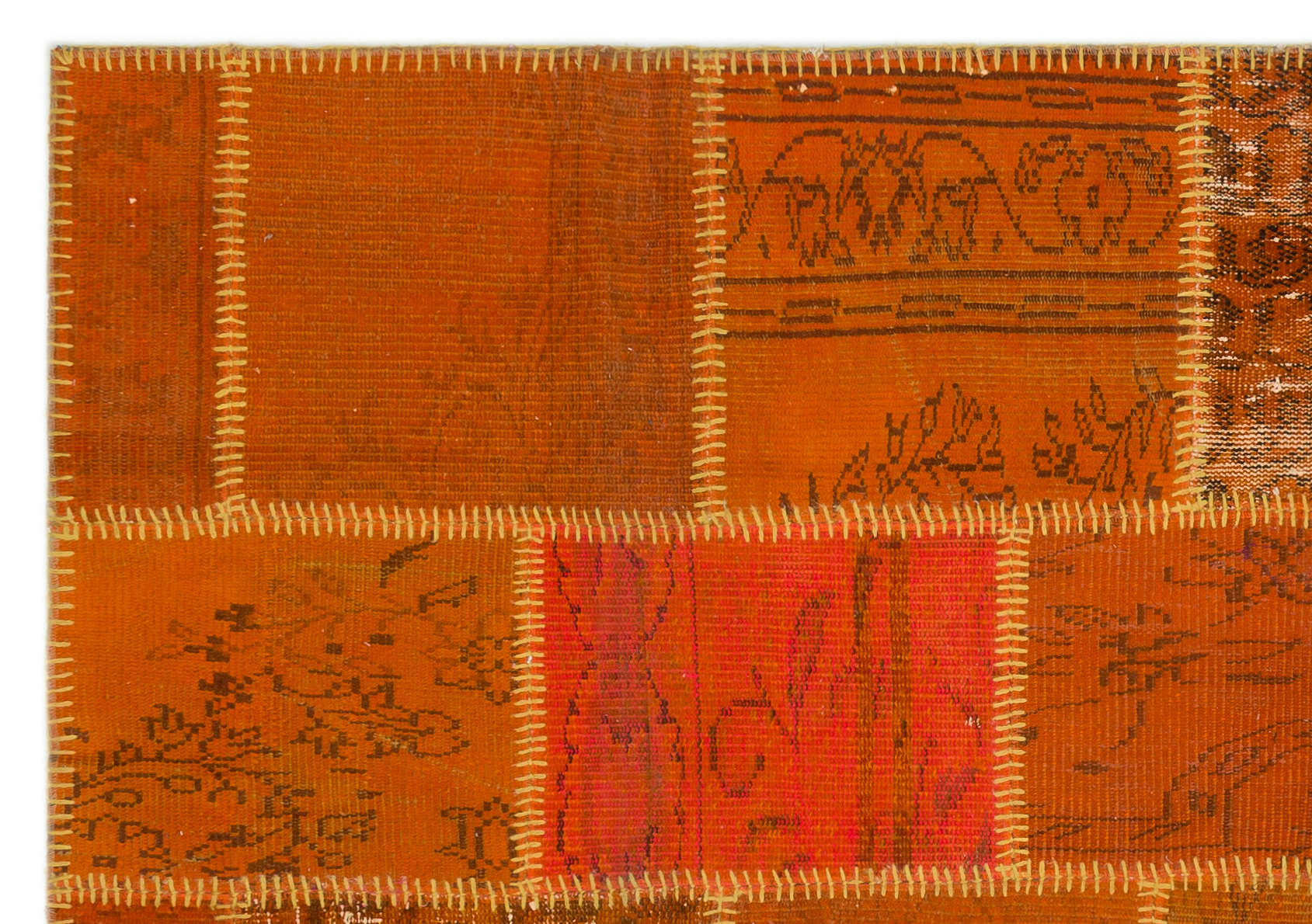 Iskece 22276 Orange Vintage Wool Handmade Area Rug 5'3" x 7'7"