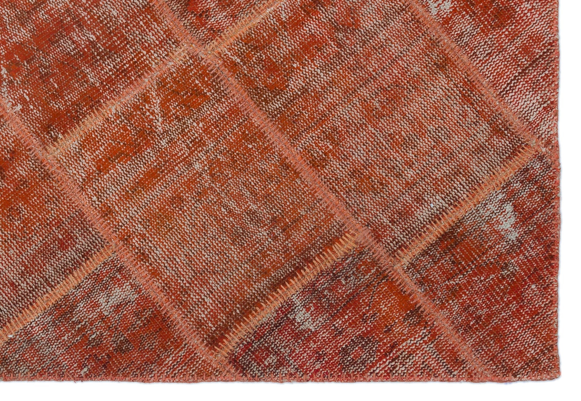 Iskece 22350 Orange Vintage Wool Handmade Area Rug 3'11" x 5'11"