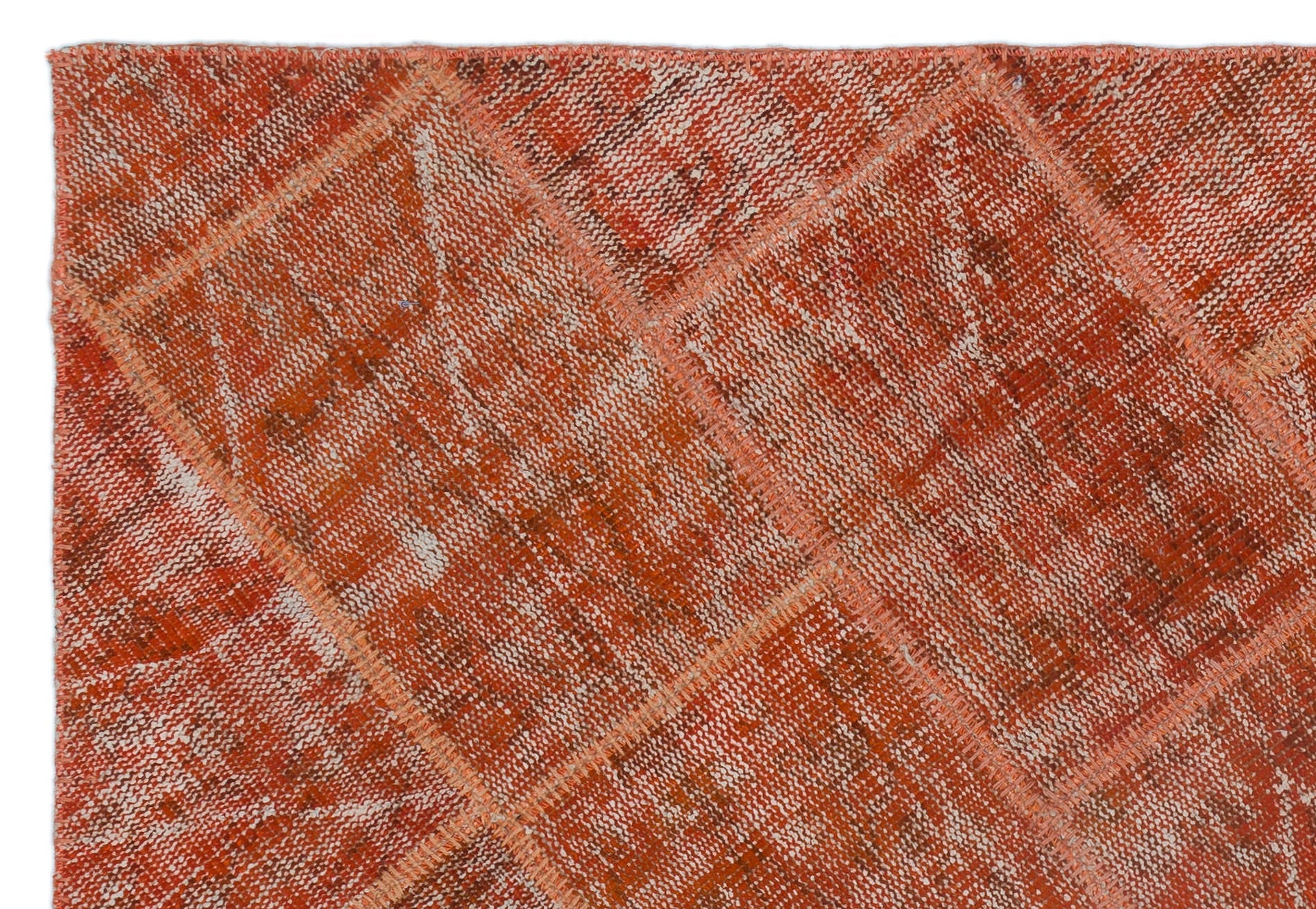 Iskece 22350 Orange Vintage Wool Handmade Area Rug 3'11" x 5'11"