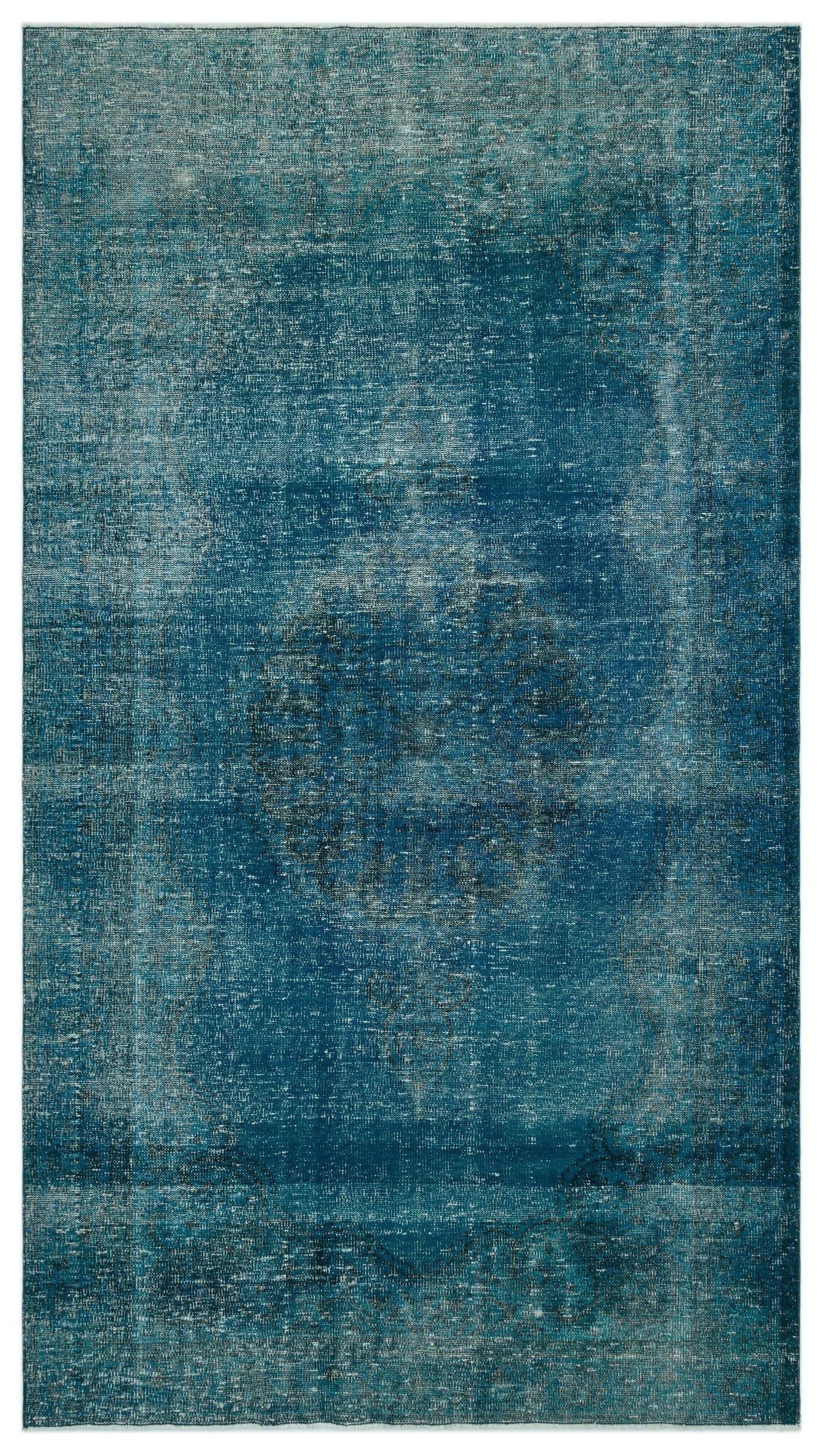 Atina Turquoise Vintage Wool Handmade Area Rug 5'10" x 10'7"