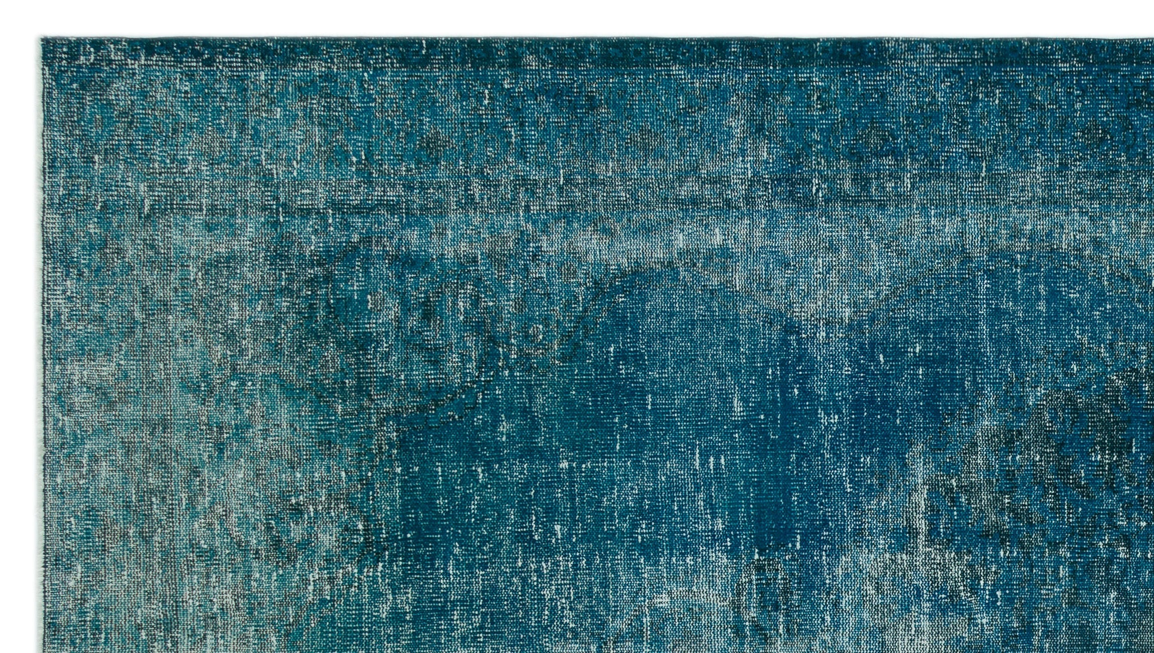 Atina Turquoise Vintage Wool Handmade Area Rug 5'10" x 10'7"