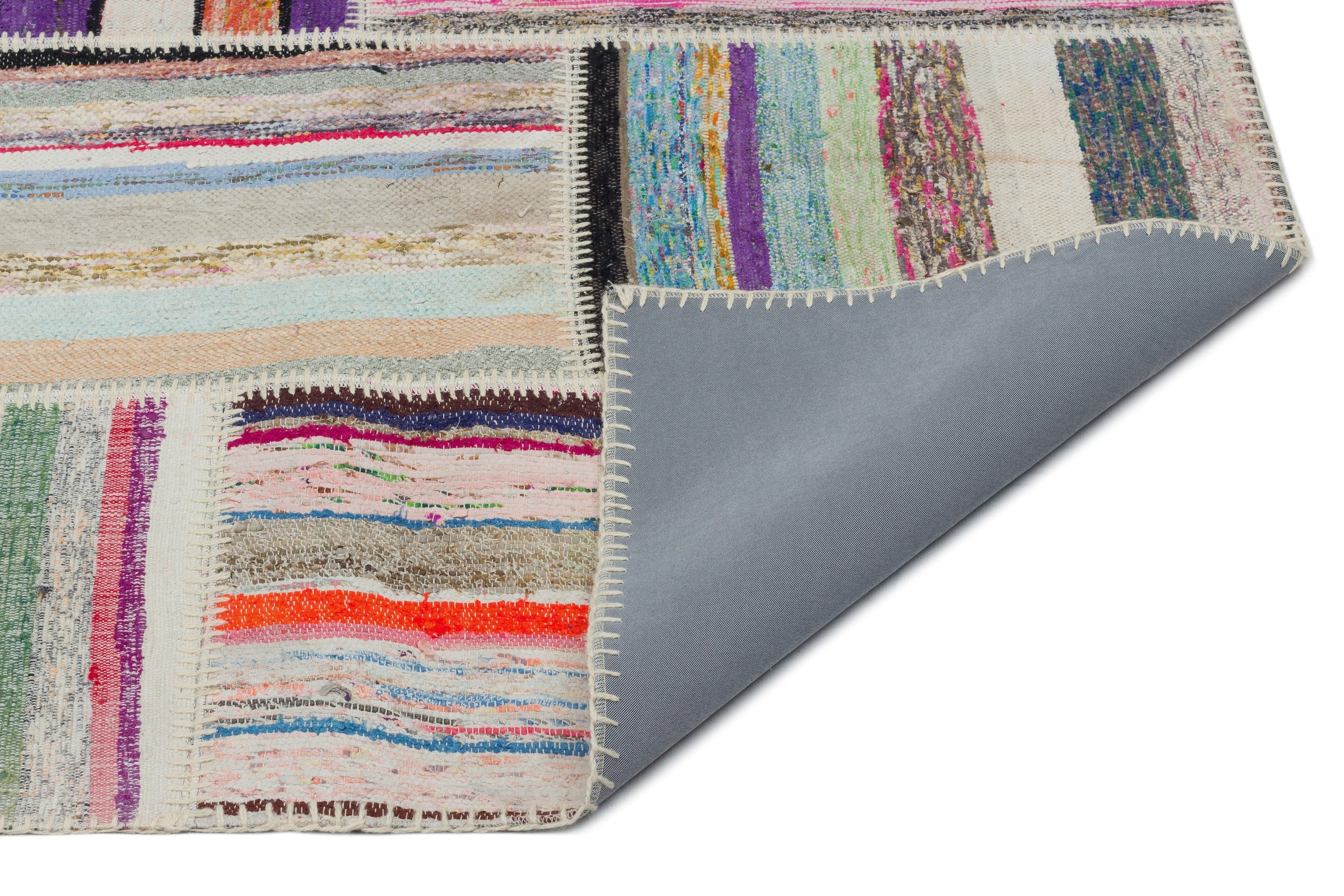 Teselya 22401 Patchwork Striped Wool Handmade Area Rug 6'0" x 9'5"