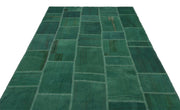 Teselya Beige Patchwork Wool Handmade Area Rug 6'4" x 9'9"