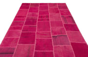 Teselya Beige Patchwork Wool Handmade Area Rug 6'7" x 9'9"