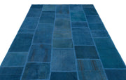 Teselya Beige Patchwork Wool Handmade Area Rug 6'5" x 9'9"