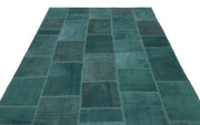 Teselya Beige Patchwork Wool Handmade Area Rug 6'5" x 9'10"