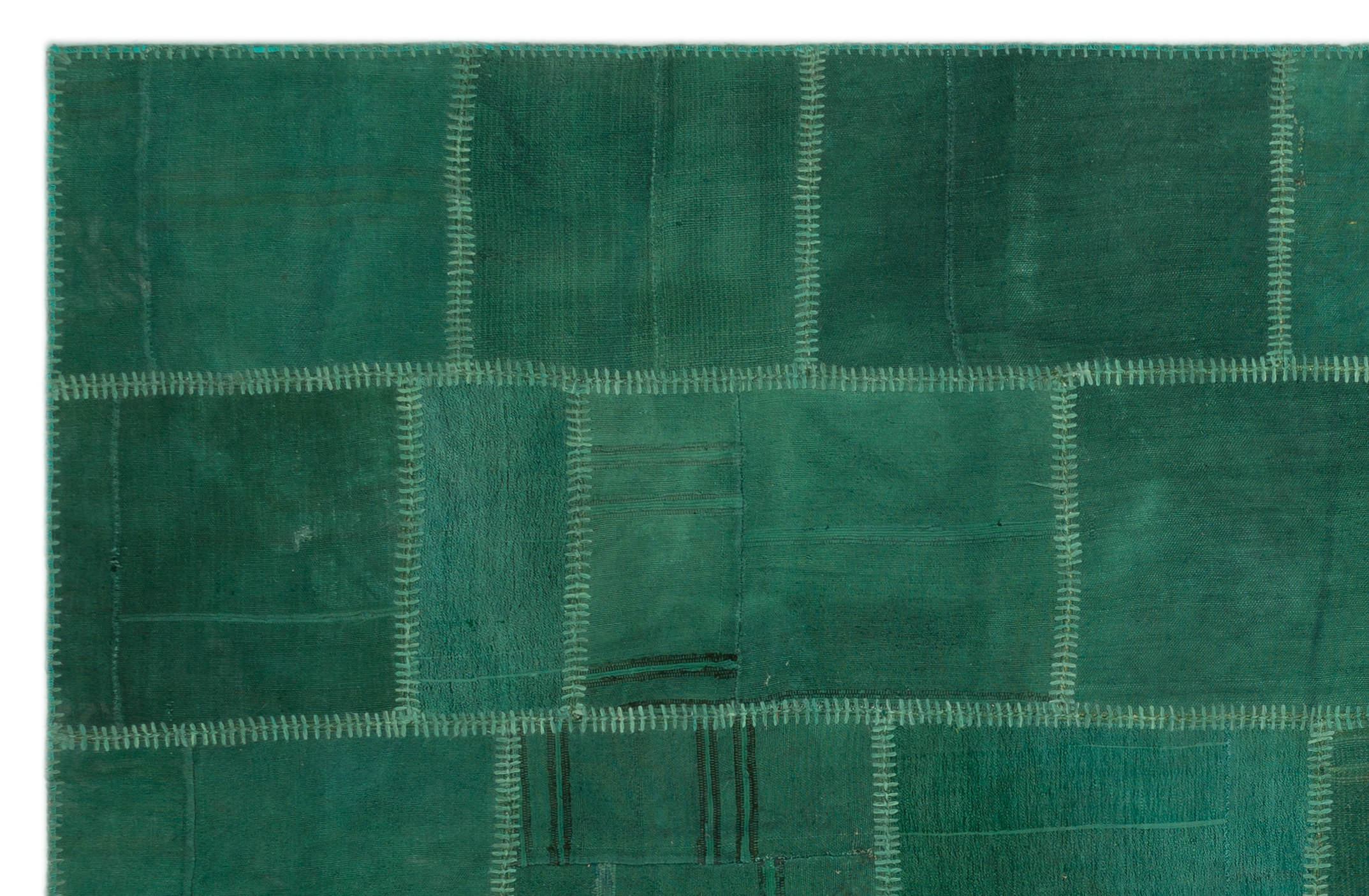 Teselya Beige Patchwork Wool Handmade Area Rug 6'4" x 9'9"