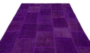 Teselya Beige Patchwork Wool Handmade Area Rug 6'7" x 9'9"