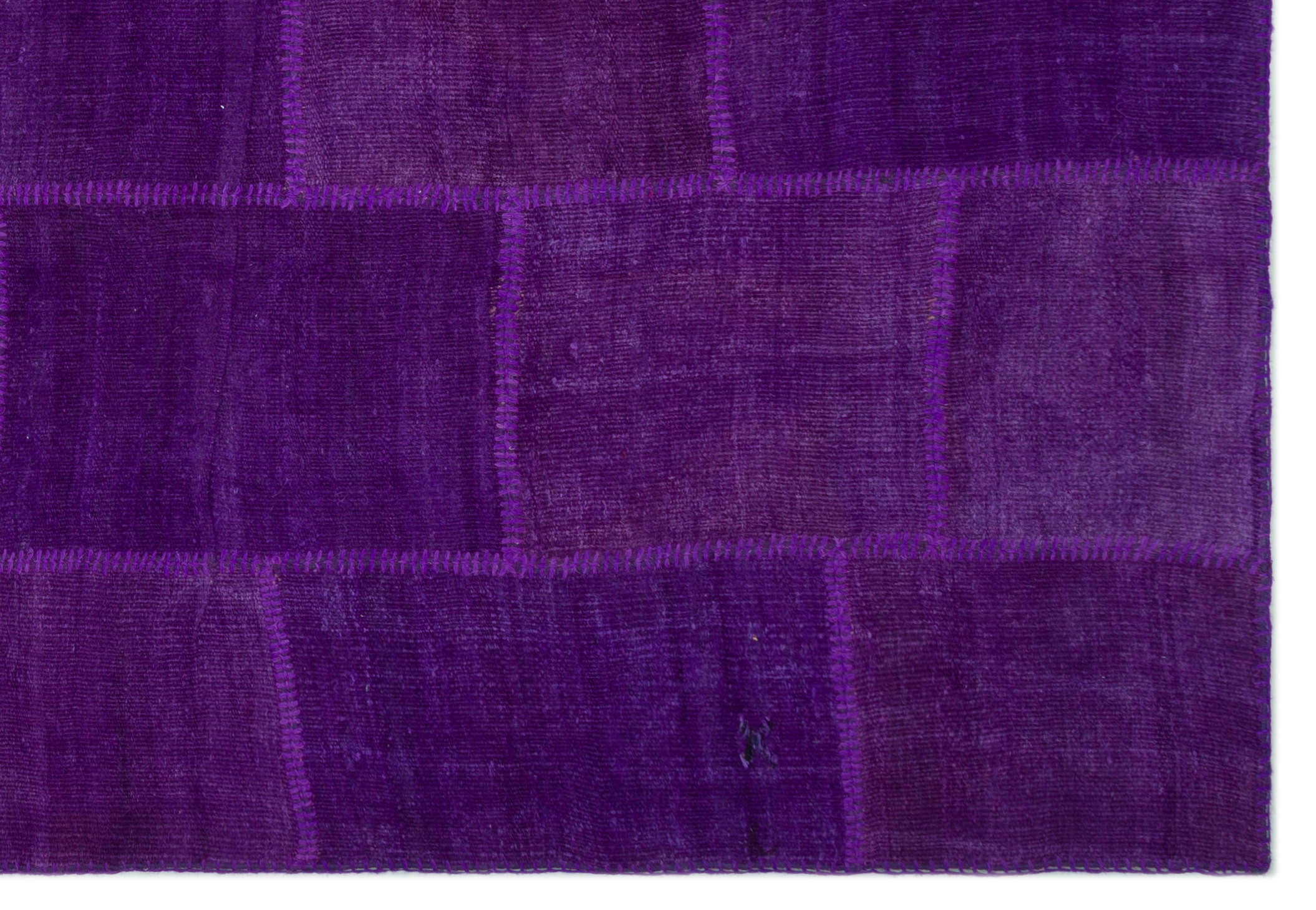 Teselya Beige Patchwork Wool Handmade Area Rug 6'7" x 9'9"