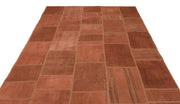 Teselya Beige Patchwork Wool Handmade Area Rug 6'6" x 9'11"