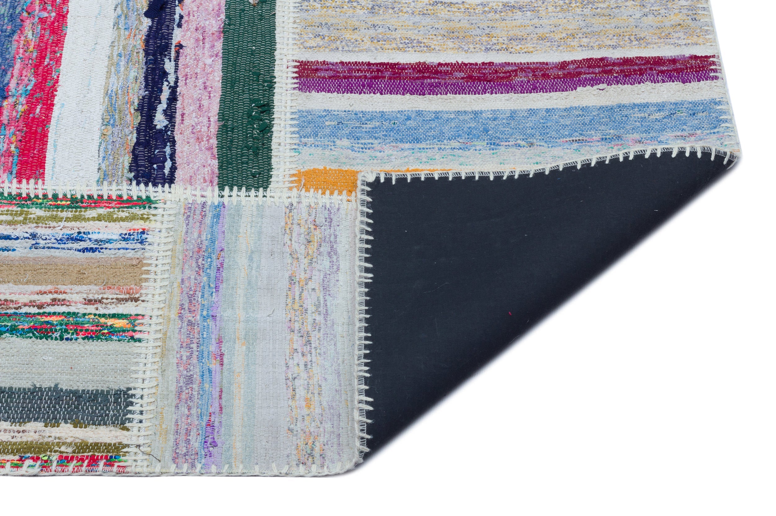 Teselya 22495 Beige Striped Wool Handmade Area Rug 5'3" x 7'7"
