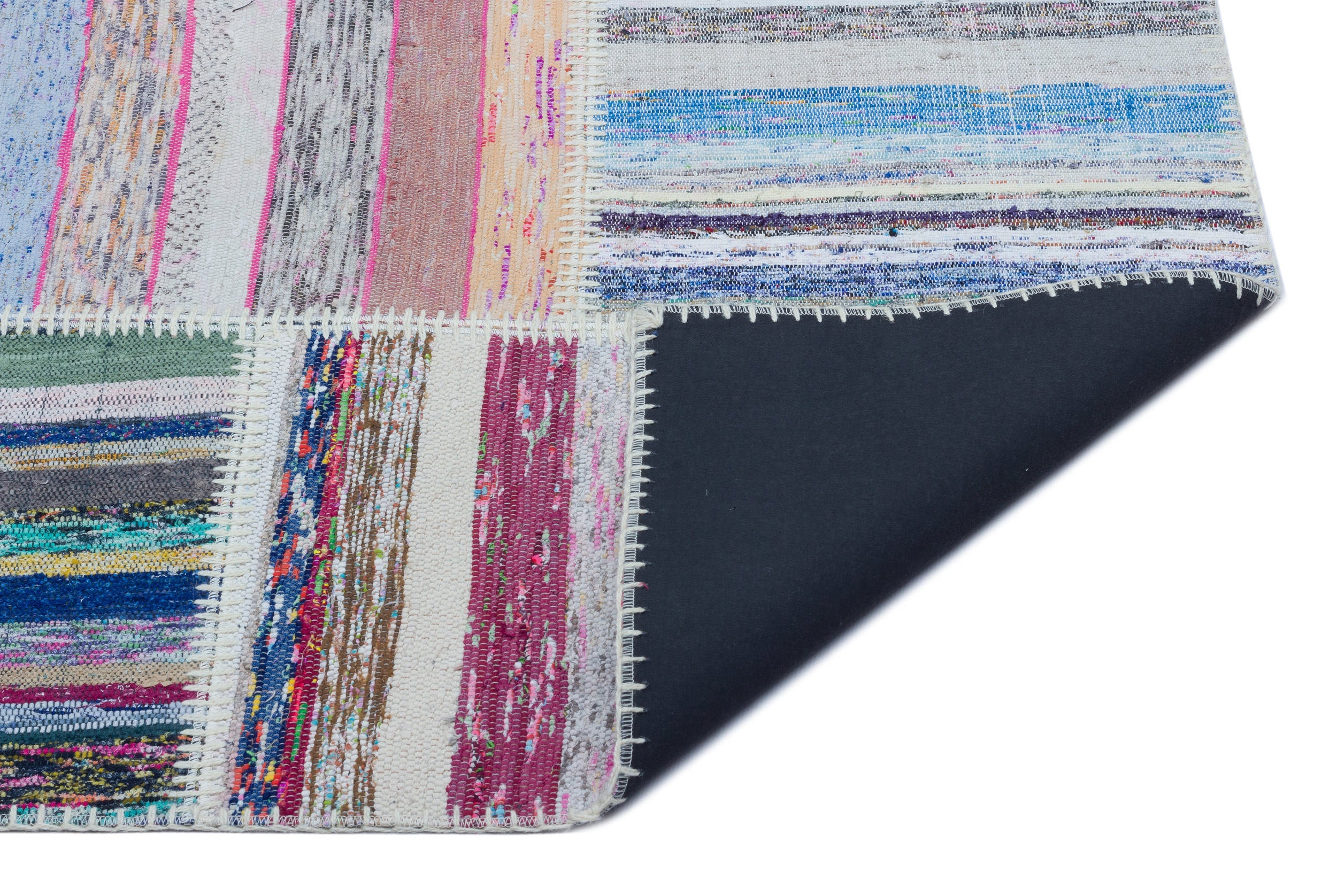 Teselya 22502 Beige Striped Wool Handmade Area Rug 5'3" x 7'7"