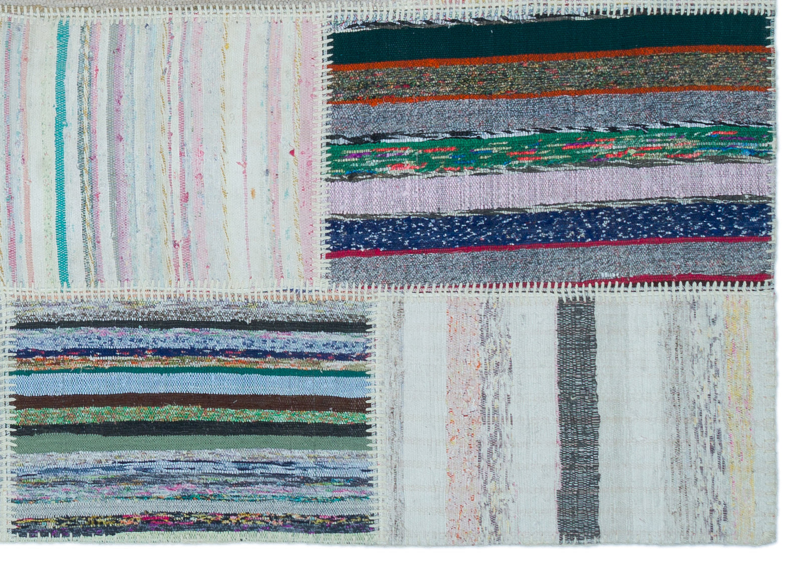 Teselya 22505 Multy Striped Wool Handmade Area Rug 5'3" x 7'5"
