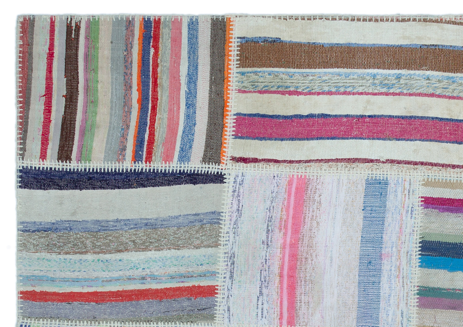 Teselya 22505 Multy Striped Wool Handmade Area Rug 5'3" x 7'5"