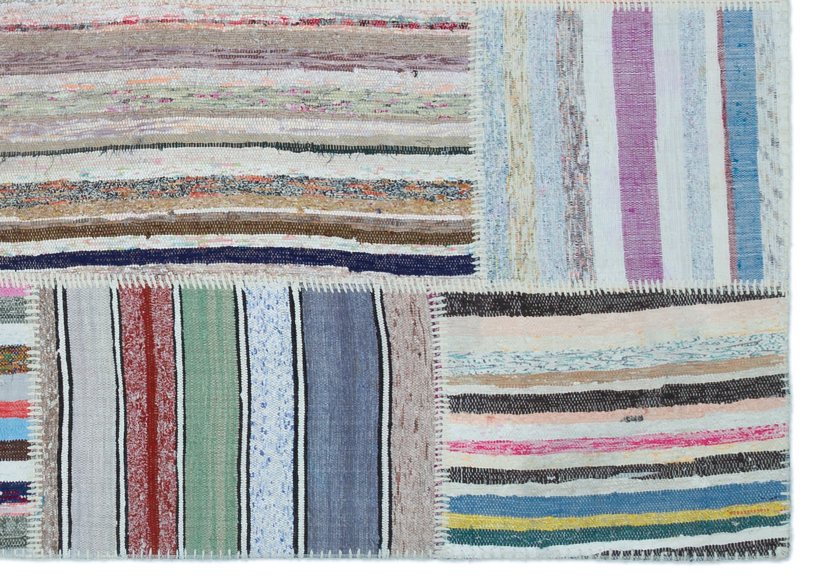 Teselya 22522 Multy Striped Wool Handmade Area Rug 5'3" x 7'5"