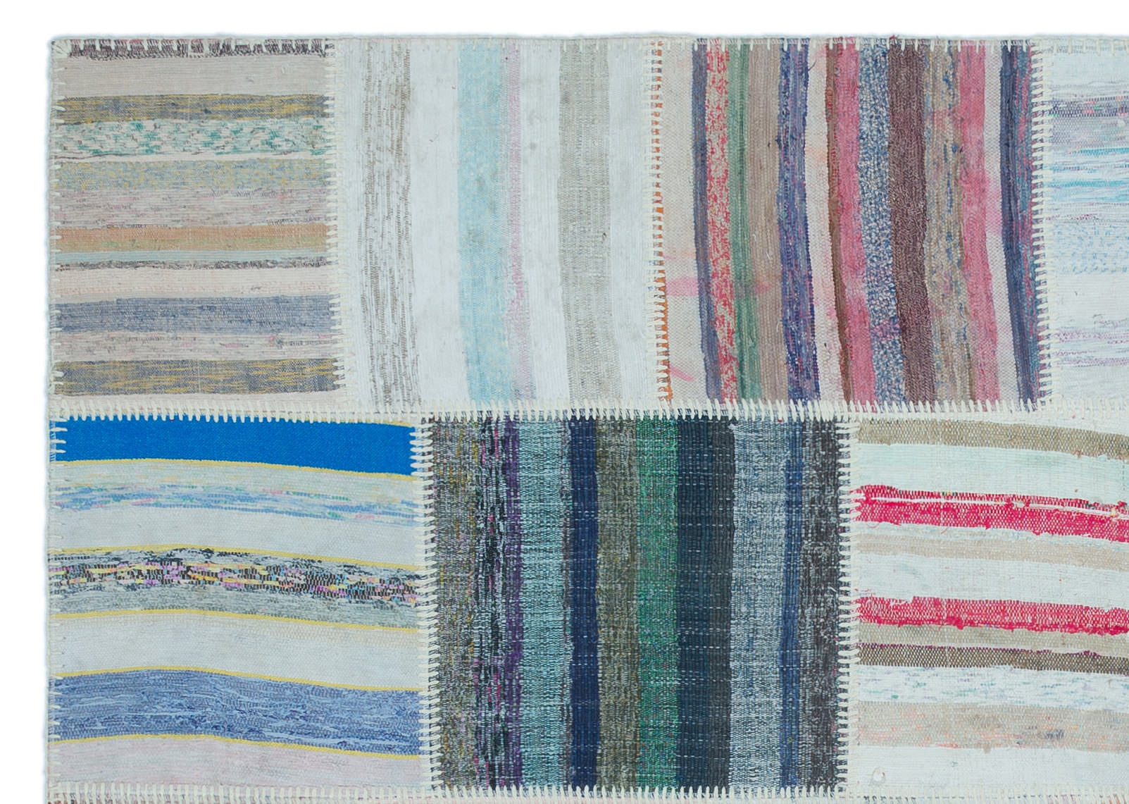 Teselya 22527 Multy Striped Wool Handmade Area Rug 5'3" x 7'5"