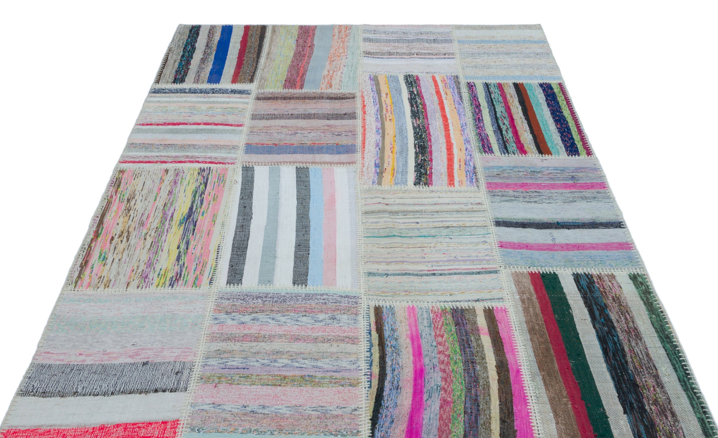 Teselya 22537 Multy Striped Wool Handmade Area Rug 5'3" x 7'5"
