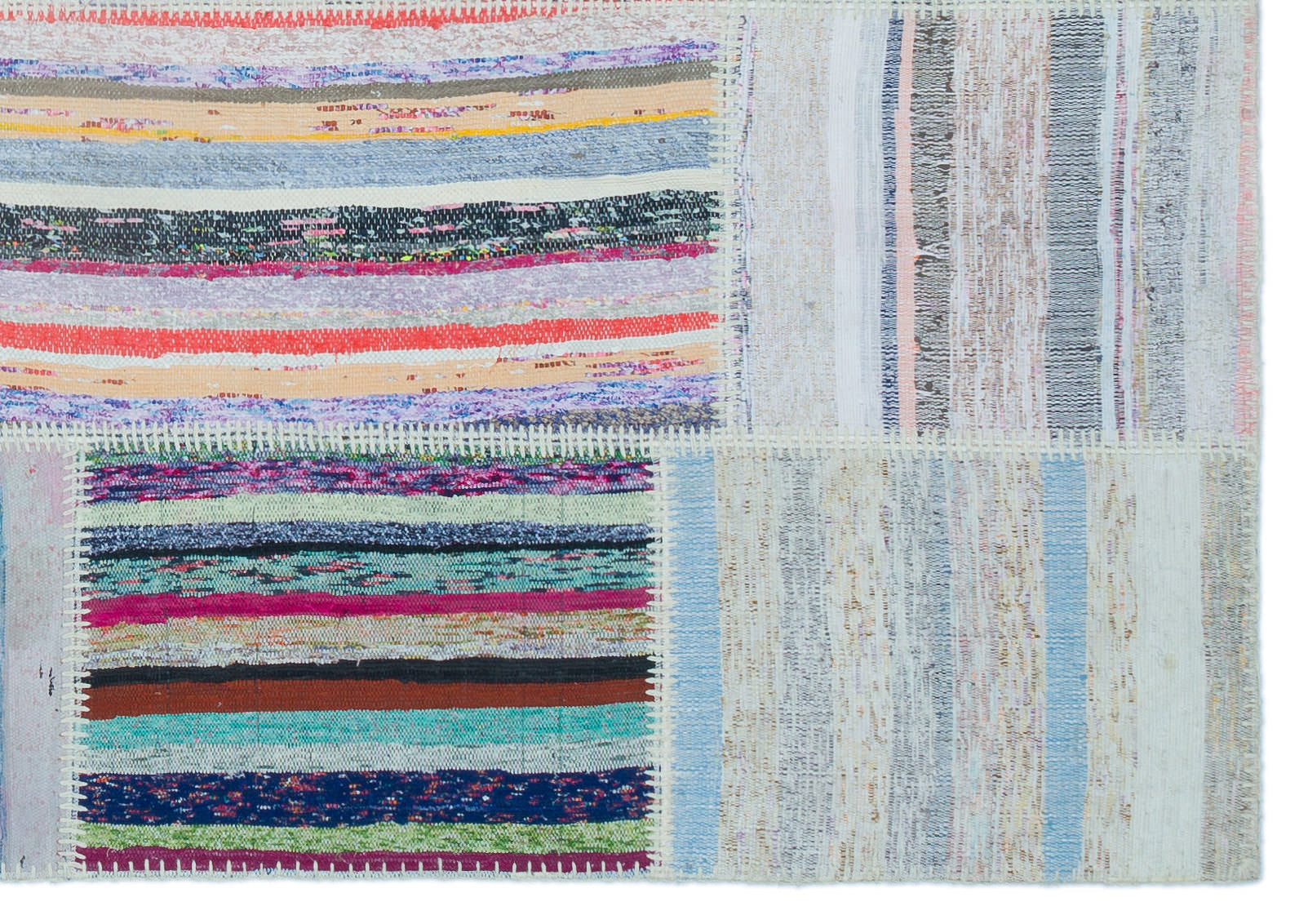Teselya 22537 Multy Striped Wool Handmade Area Rug 5'3" x 7'5"
