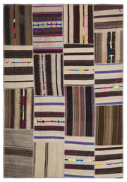 Teselya 2253 Striped Wool Handmade Area Rug 5'3" x 7'7"